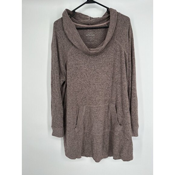 torrid Tops - Torrid Women's Cowl Neck Mushroom super soft tunic Plush top size 3XL